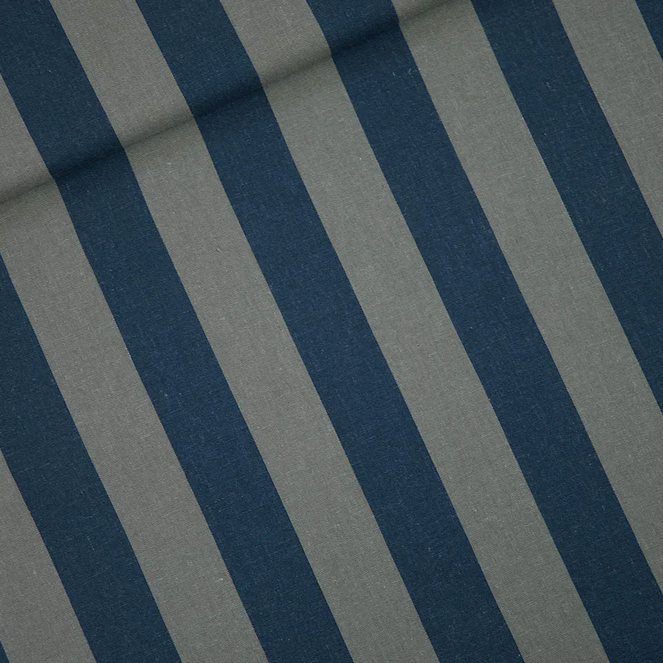 Linnen viscose blend smokey olive turbulence blue verticals - See You At Six